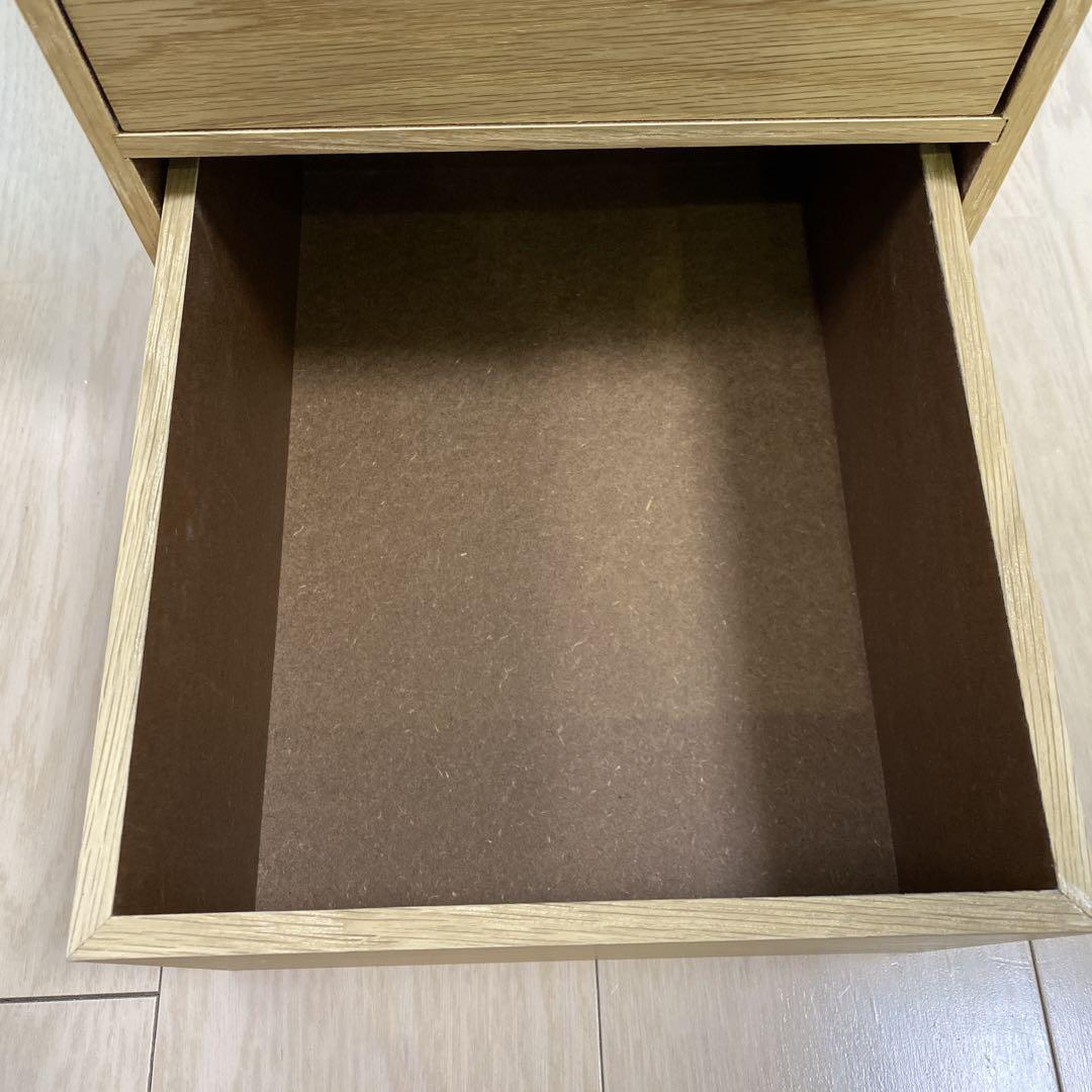 無印良品　木製収納ケース・引出式・２段・オーク材　廃盤品