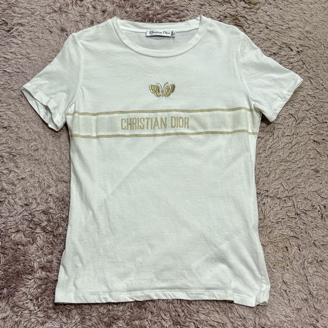 【激安通販オンラインショップ】 Christian Dior メルカリ - Sサイズ 蝶刺繍 Tシャツ トップス