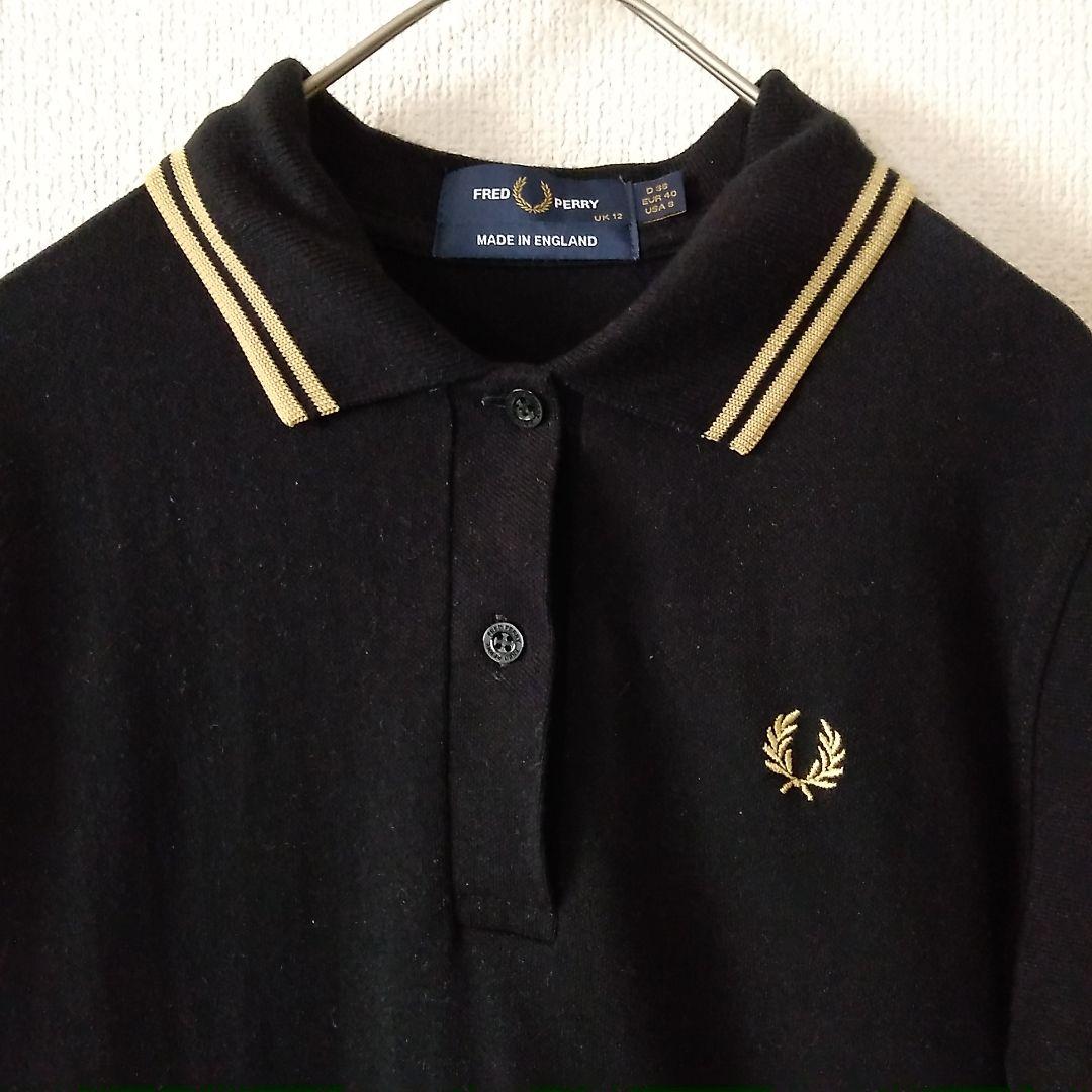 イングランド製】FRED PERRY ポロシャツ ブラック×ゴールド 古着