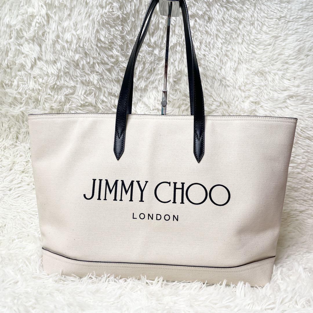 【JIMMYCHOO】ジミーチュウ キャンバス ロゴ トートバッグ 2way JIMMY CHOO(ジミーチュウ) 2WAY MINI N/S TOTE CZM ミニ