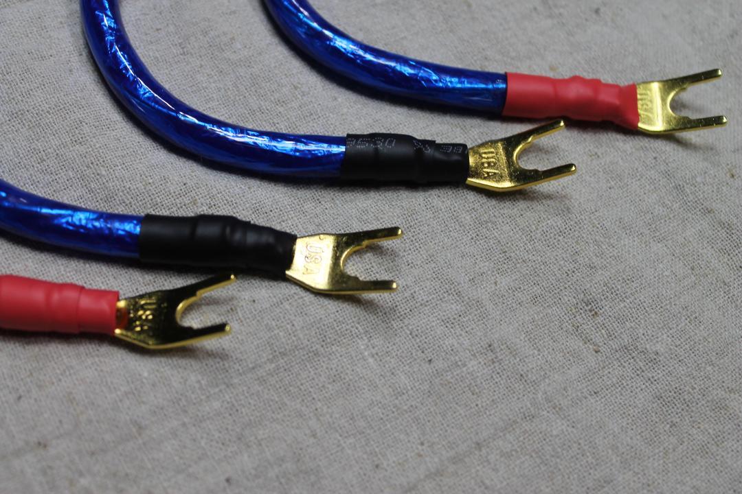 2200αZONOTONE ジャンパーケーブル20cm金Yラグ端子 8mm付