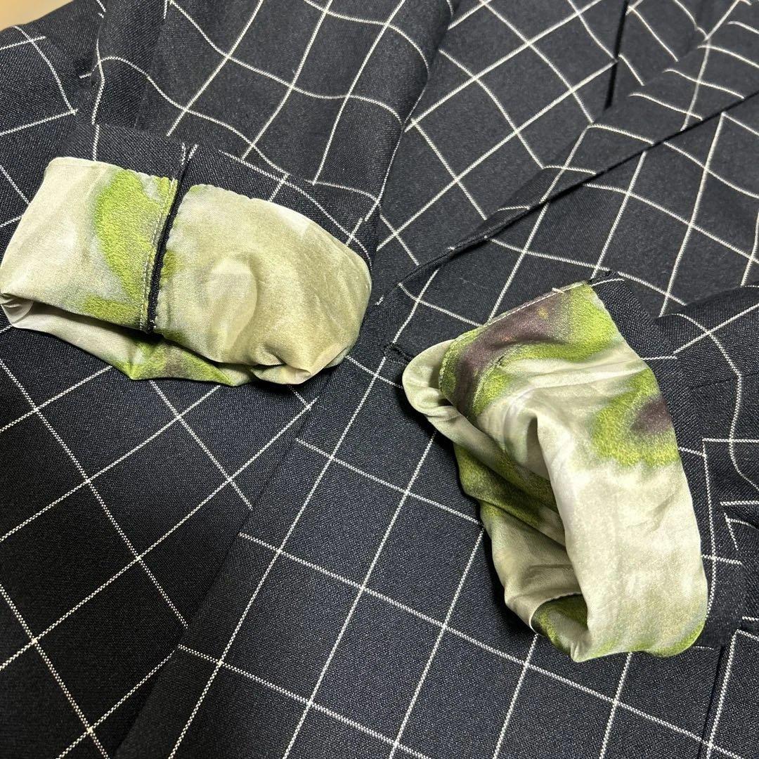 the Sakaki チェック柄 テーラードロングジャケット ダブルブレス the Sakaki チェック柄 テーラードロングジャケット ダブルブレス