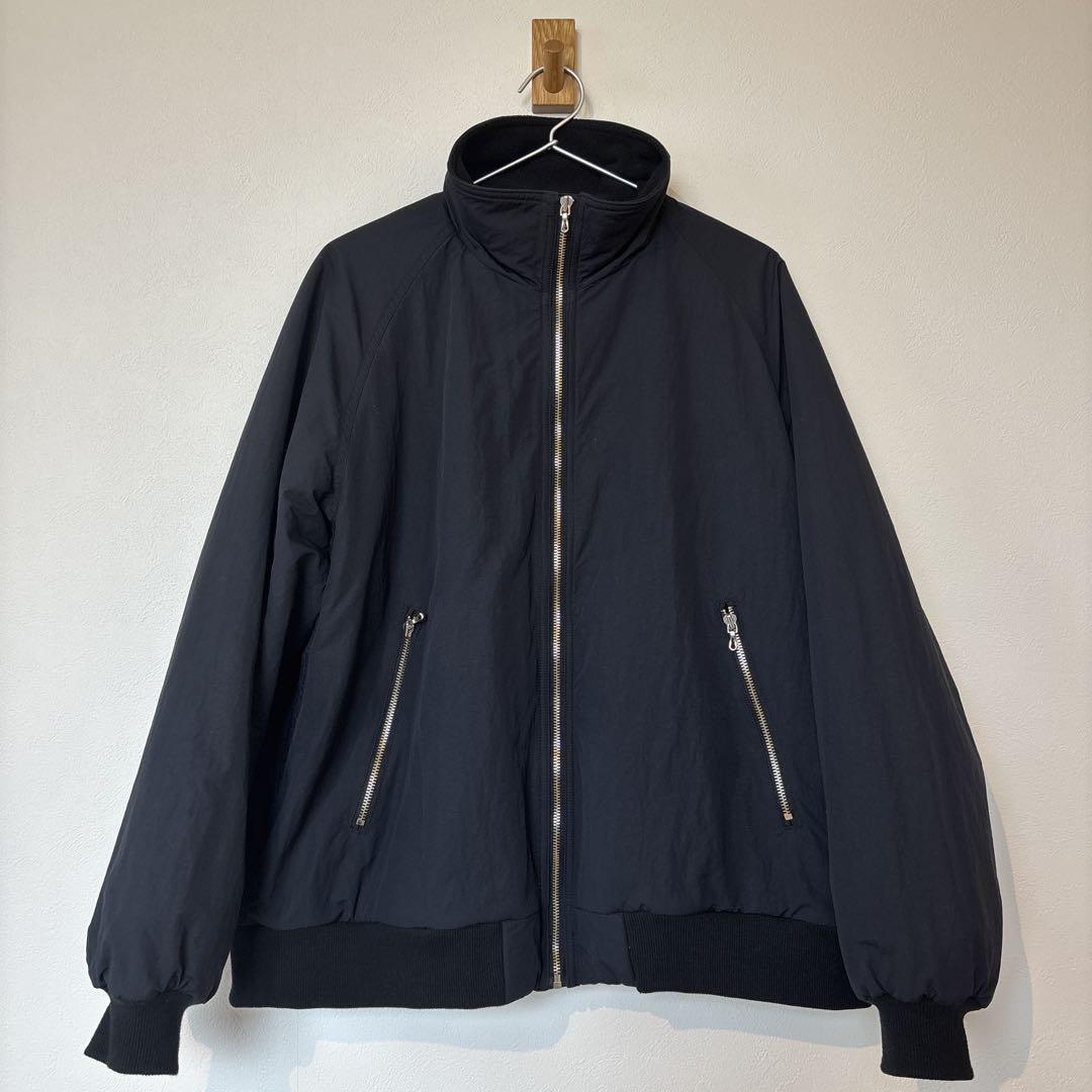URU NYLON FLEECE ZIP UP BLOUSON BLACK