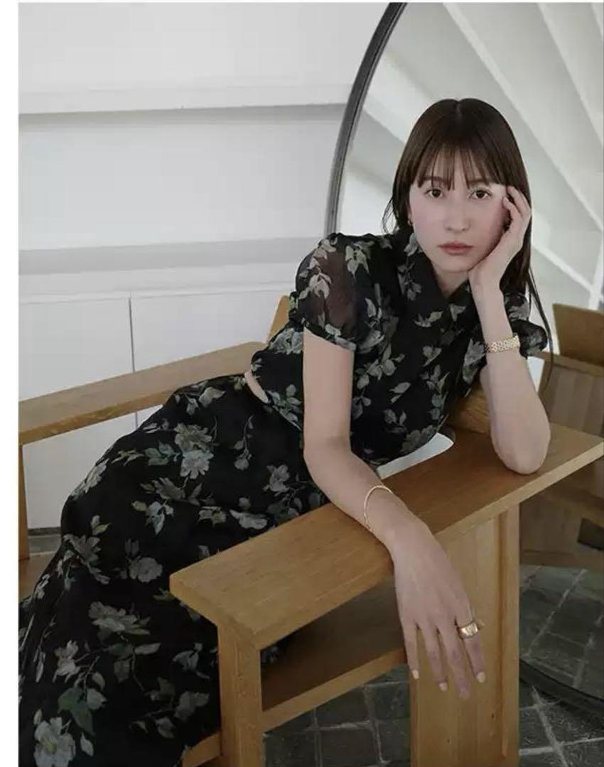 ワンピース CLANE SHEER FLOWER MINI PUFF ONEPIECE