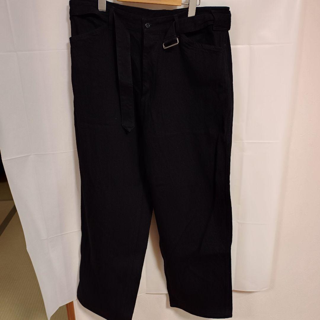 COMOLI デニムベルデッドパンツ ブラック A03-03001