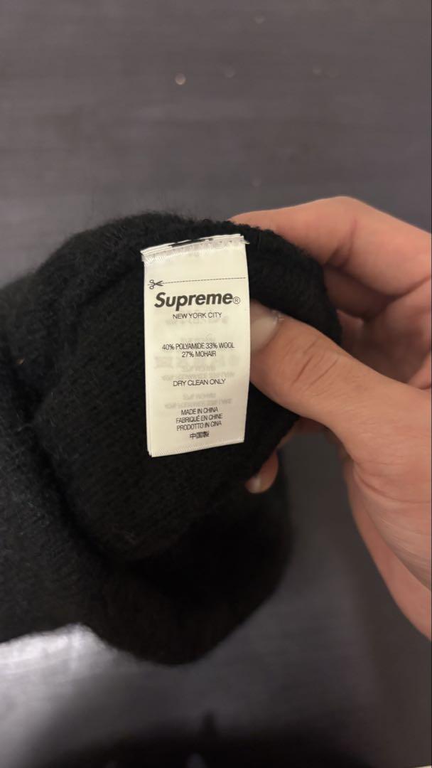Supreme モヘアビーニー　ニット帽 黒