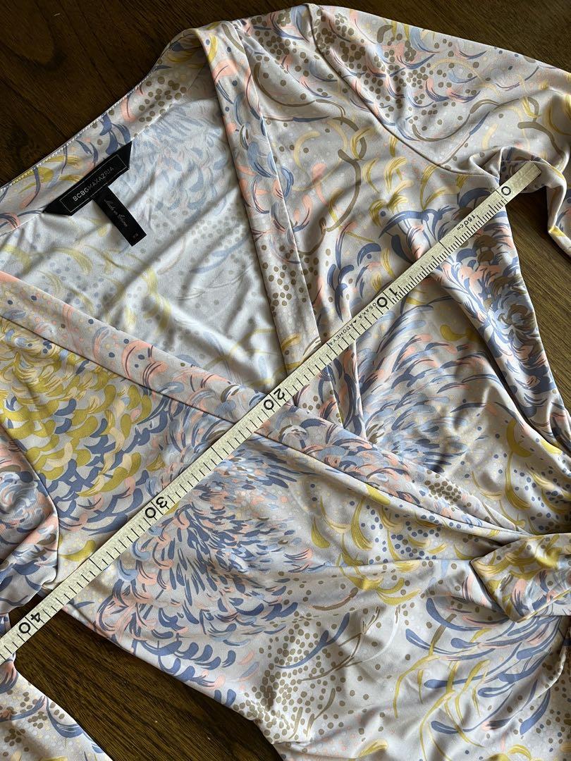 BCBGMAXAZRIA パステルカラー ラップスタイル ワンピース XS