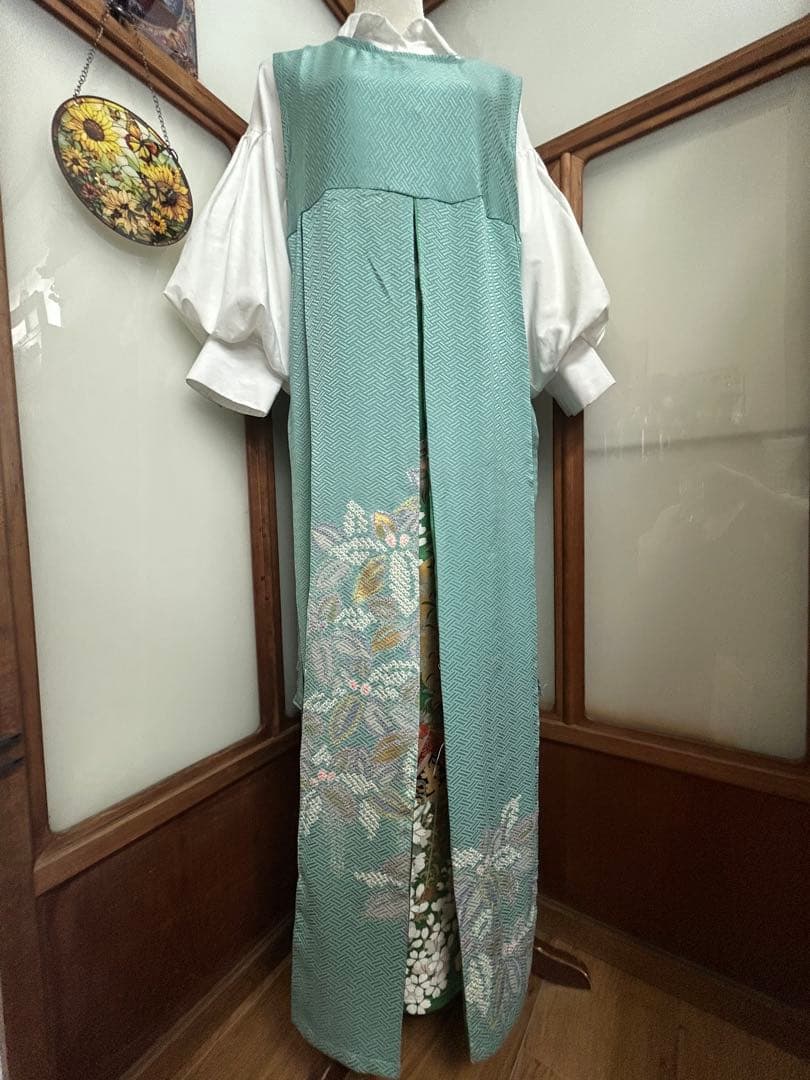 日向向日葵　着物リメイクワンピースNo.581