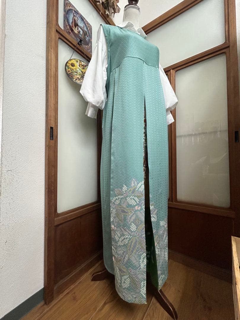 日向向日葵　着物リメイクワンピースNo.581