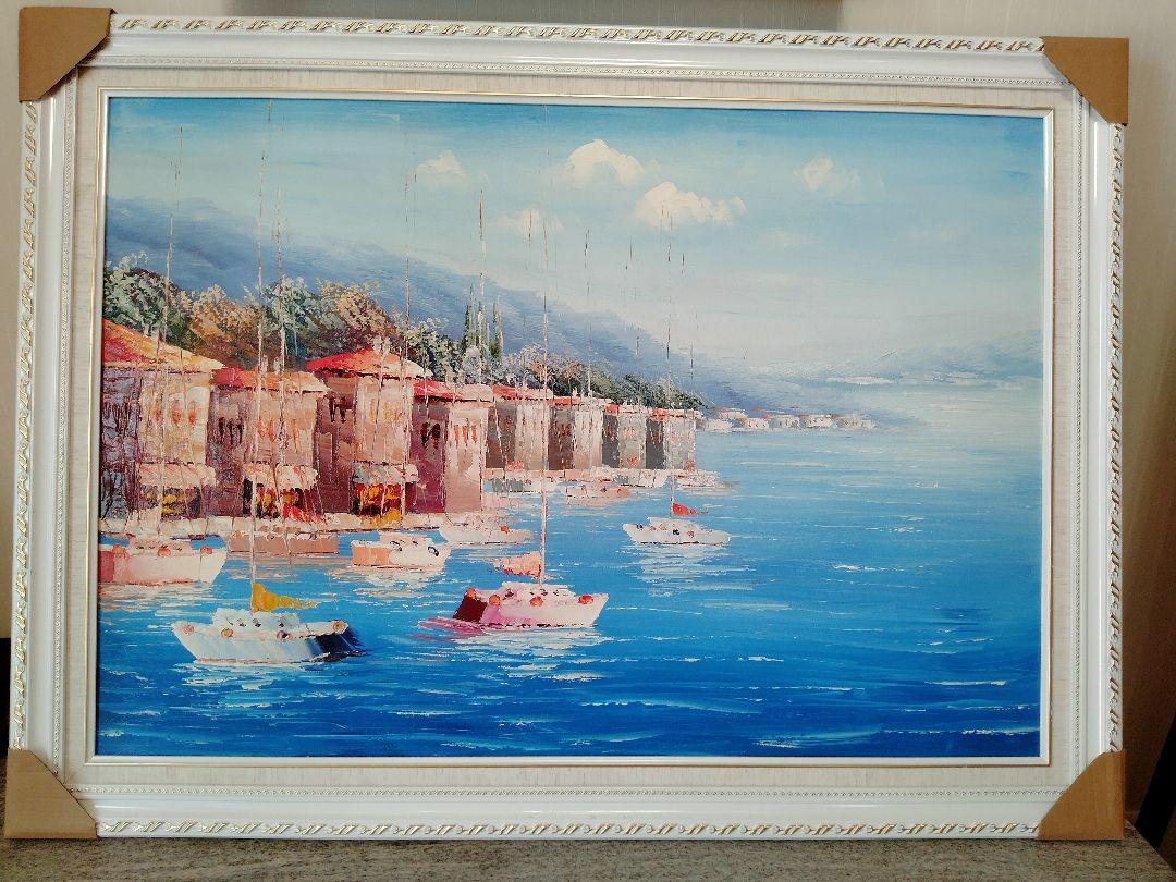 注目ブランドのギフト 油絵(風景 海) 絵画