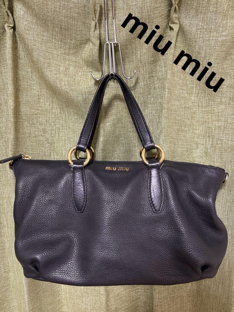 【miu miu】ミュウミュウ マドラス レザー2Wayバッグ 黒