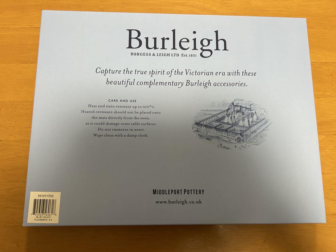 新品　バーレイBurleigh 花柄ランチョンマット 4枚セット