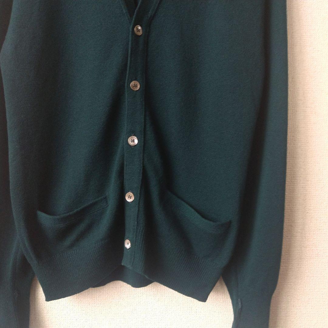 Johnstons of Elgin カシミヤ100％ カーディガン グリーン