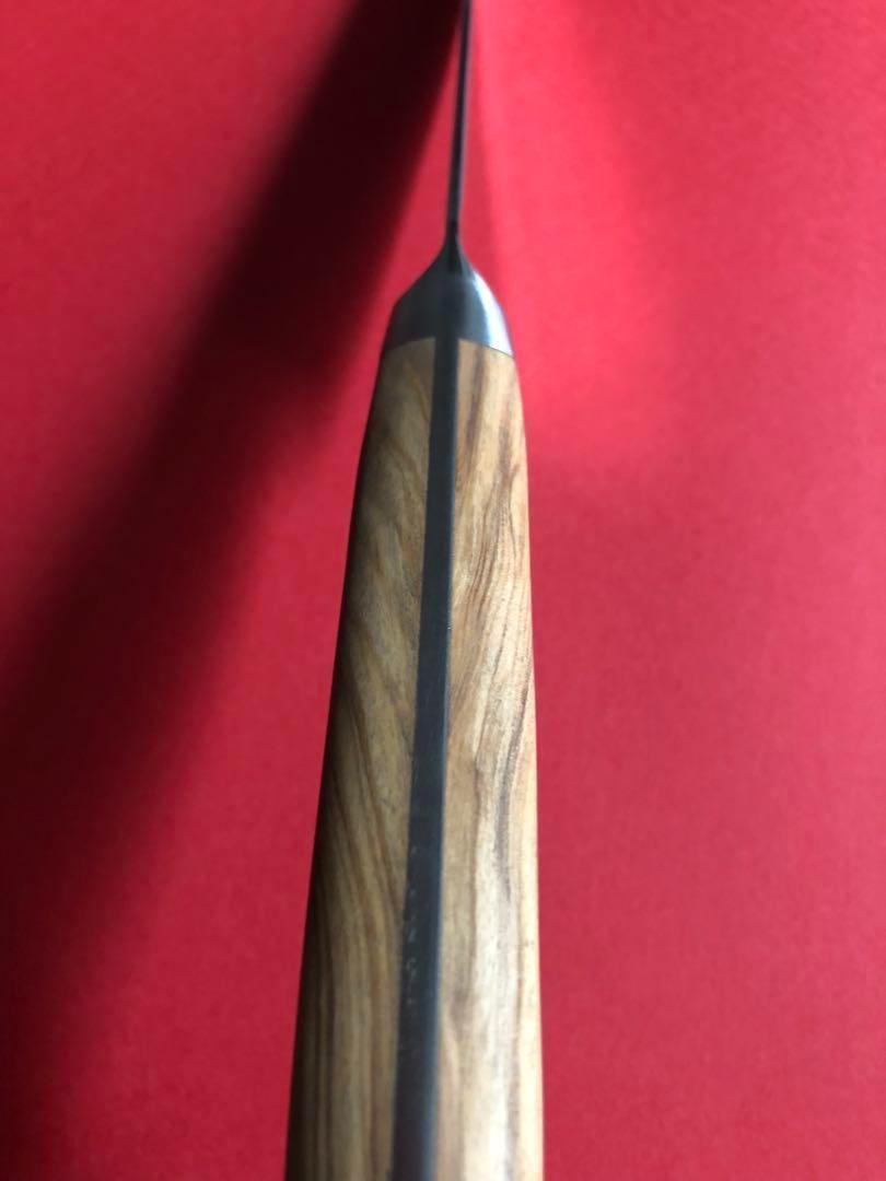 V金10号67層ダマスカスペティナイフ130mm オリーブウッド柄