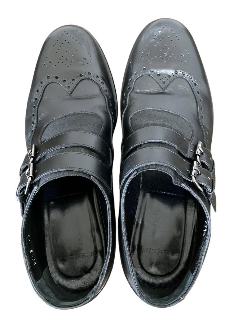 GIVENCHY ウイングチップダブルベルトレザーダービーシューズ42