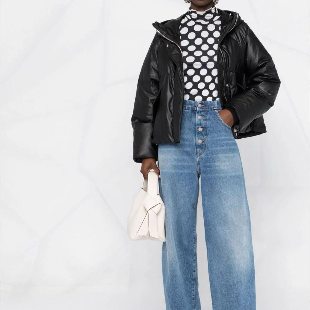 MM6 Maison Margiela レザーダウン パデッドジャケット