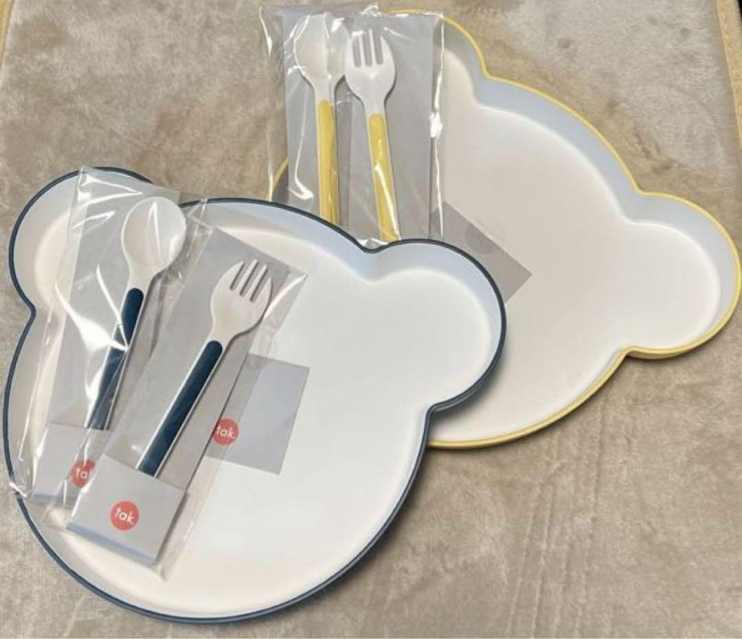 タック takスプーン フォーク キッズディッシュプレートベア 子供用食器