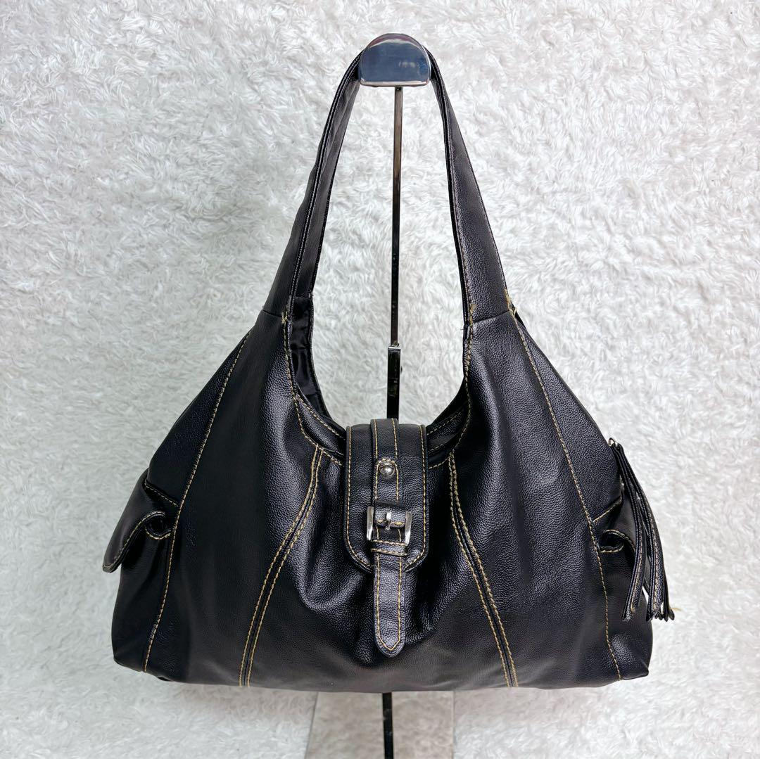 archive bag shoulder y2k BLACK leather - メルカリ