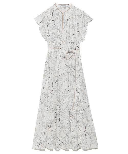 SALE品質保証 美品 SNIDEL♡マーブルフラワー柄ワンピース x09HJ-m42304439081 正規品 お得得価