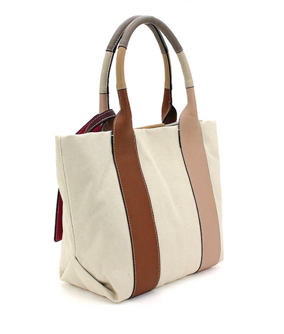 クロエ キャリートートバッグ ベージュ/ブラウン 新品】クロエChloé トートバッグ ベージュ/ブラウン - メルカリ