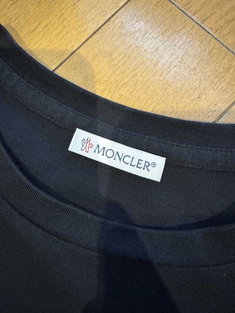 モンクレールMONCLERレディースバックロゴ 半袖 TシャツS ブラック
