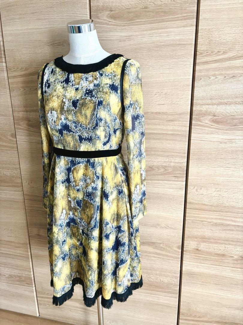 【LANVIN collection】ベロアドレス サイズ38