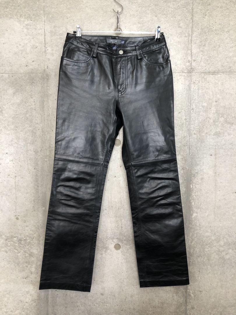 90s OLD GAP オールドギャップ レザーパンツ ブラック 山田蓮