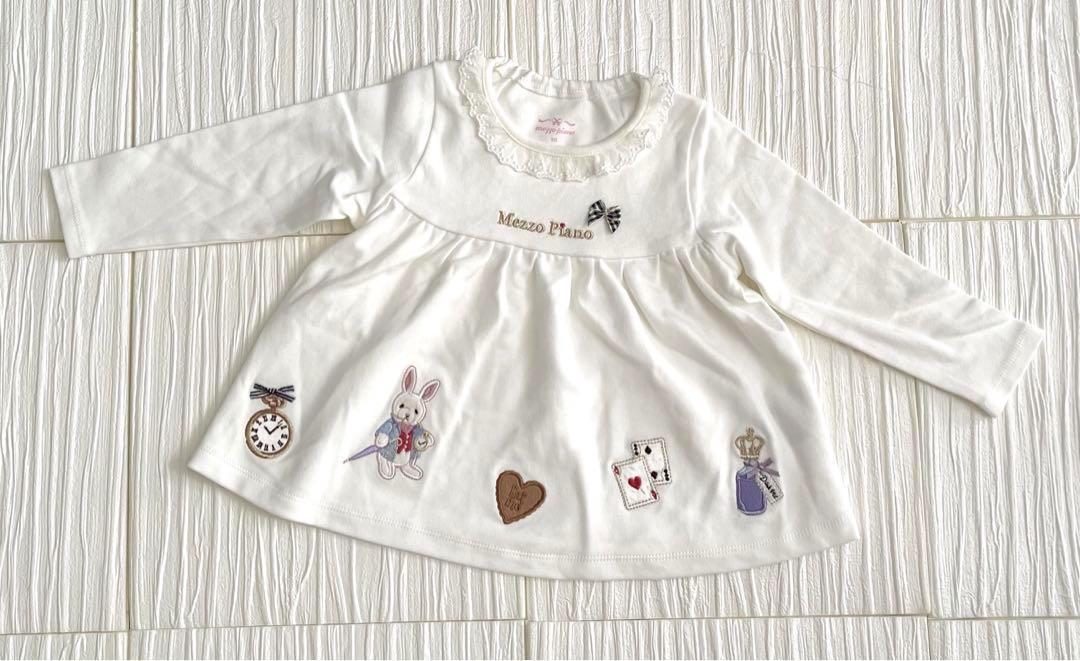 新品♥️メゾピアノ♥️90cm アリスモチーフ刺しゅうチュニック＆ショートパンツ