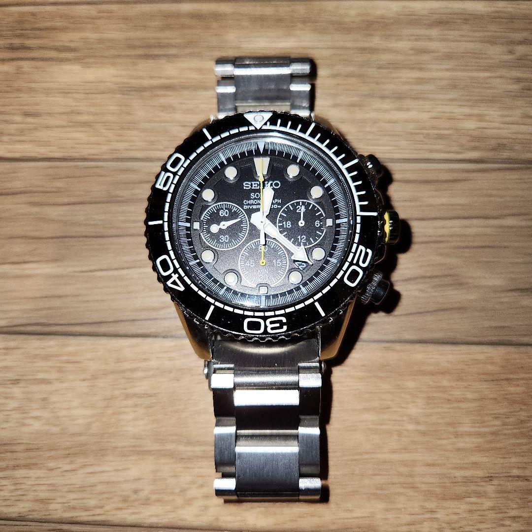 SEIKO　クロノグラフ　ダイバーズウォッチ　メンズ腕時計　美品
