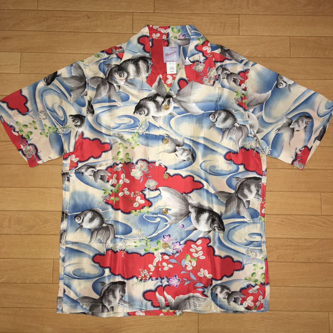 Fukuwa uchi 金魚柄定価¥14490 タグ付絹100% メンズアロハ 11,000円