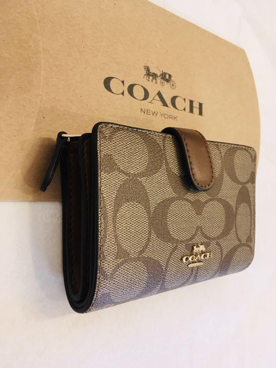 コンパクト ☆専用 COACH シグネチャー柄 二つ折り財布 新品未使用品 J9g8I-m42318333058 として