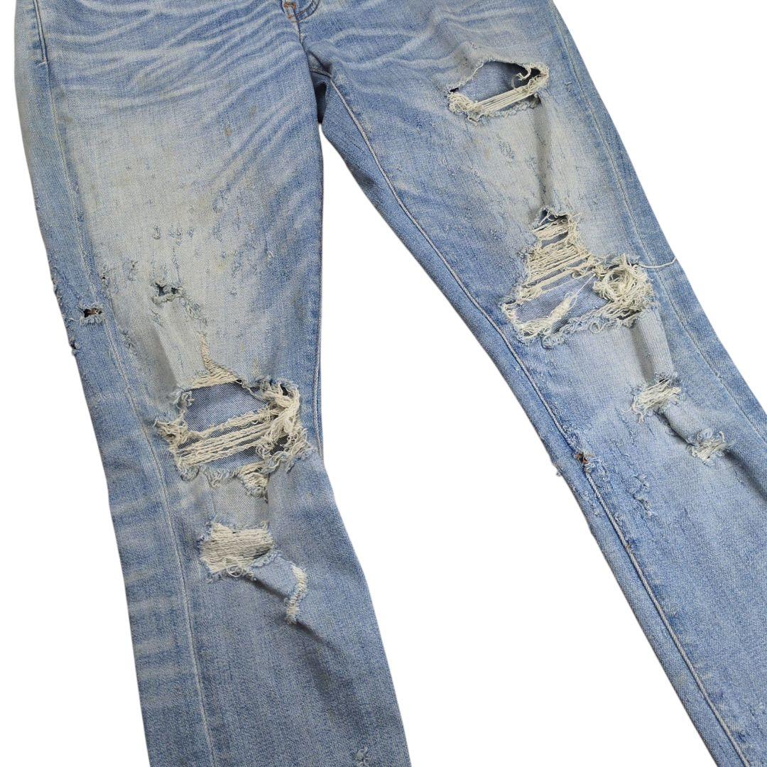 【希少】AMIRI ショットガン加工 クラッシュデニム スキニーパンツ