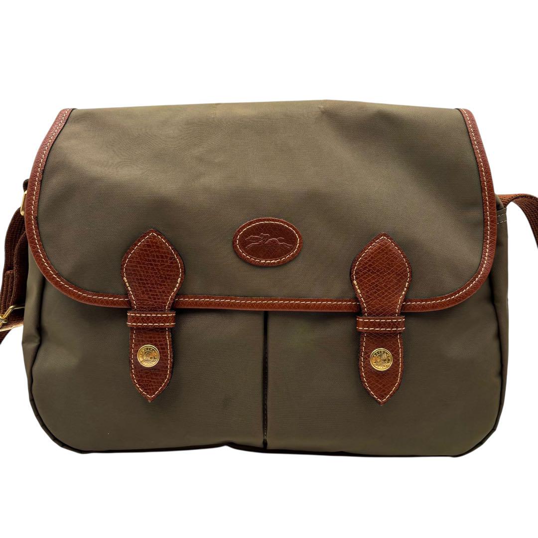 LONGCHAMP ロンシャン メッセンジャーバッグ ナイロン カーキ 317