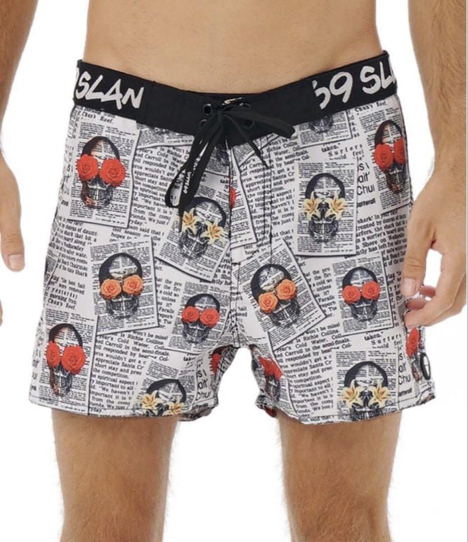新品未使用品　69SLAM ロックスラム　海パン　スカルデザイン水着　ショート丈
