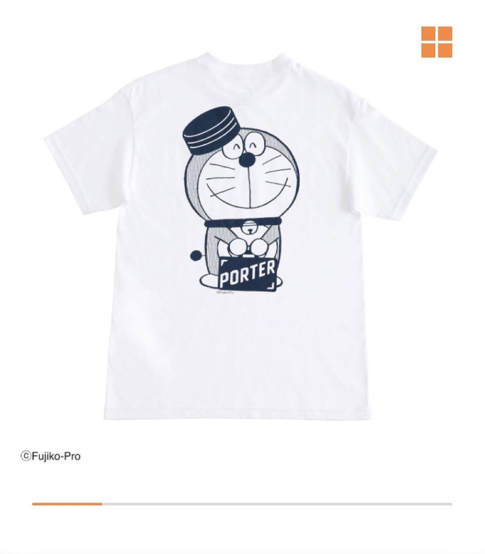 ポーター x ドラえもん Tシャツ  Ｓ(オリジナル缶バッジ付き)