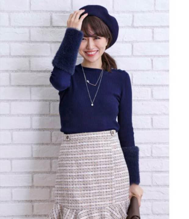 Rirandture❤︎お袖ファーが可愛い大人ニット 新品タグ付 Rirandture 袖ファー付ニット