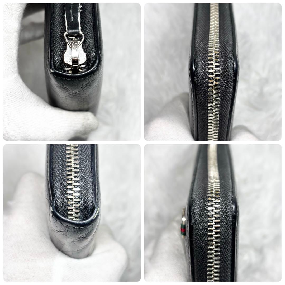 ✨美品✨ グッチ シェリーライン インターロッキング ラウンドジップ 黒 ✨美品✨ グッチ シェリーライン インターロッキング ラウンドジップ 黒
