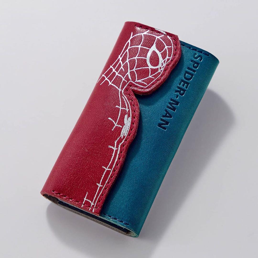 マーベル MARVEL キーケース 栃木レザー製 スパイダーマン