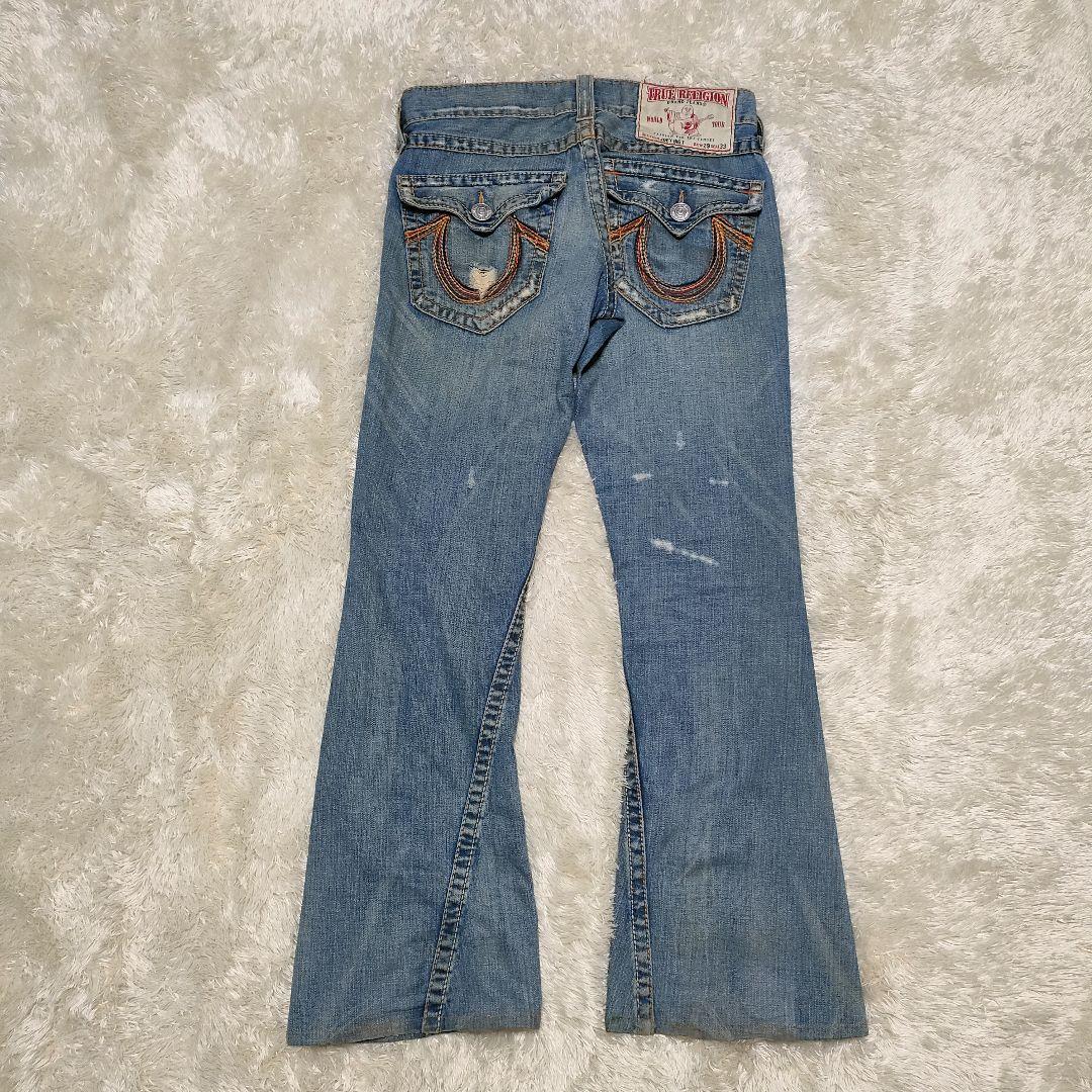 JOEY MID RISE BIG T FLARE JEAN - Light Gritty Wash | True