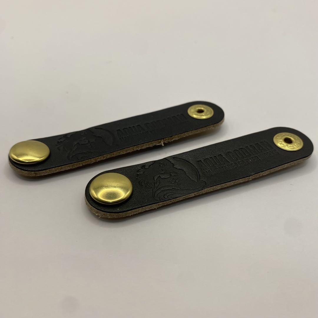 【ハンドメイド】本革 丘染めブラック ミドル トラッカーウォレット 小判かん