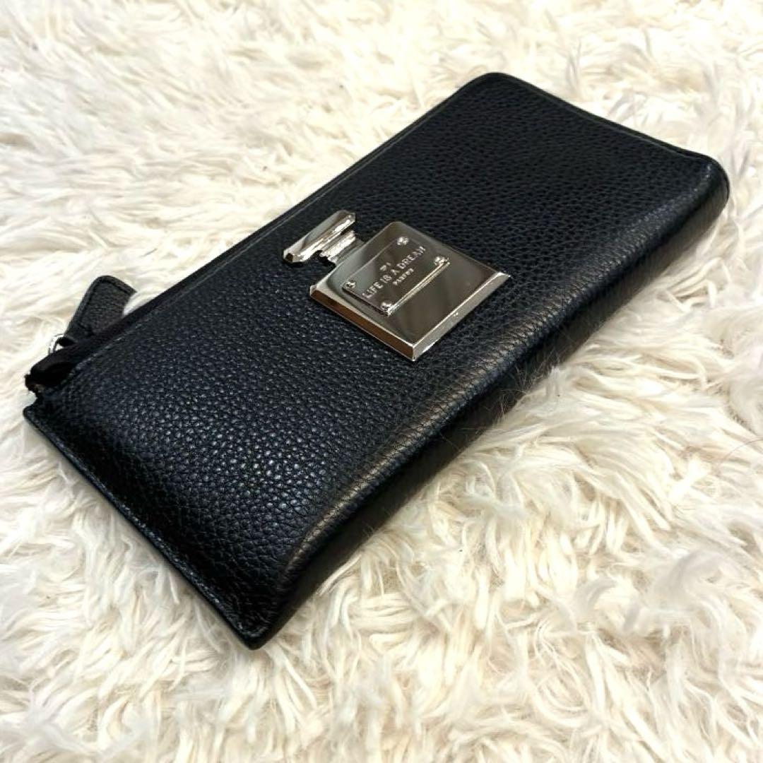 【美品】ear PAPILLONNER イオペレ　本革　香水瓶L字長財布　黒
