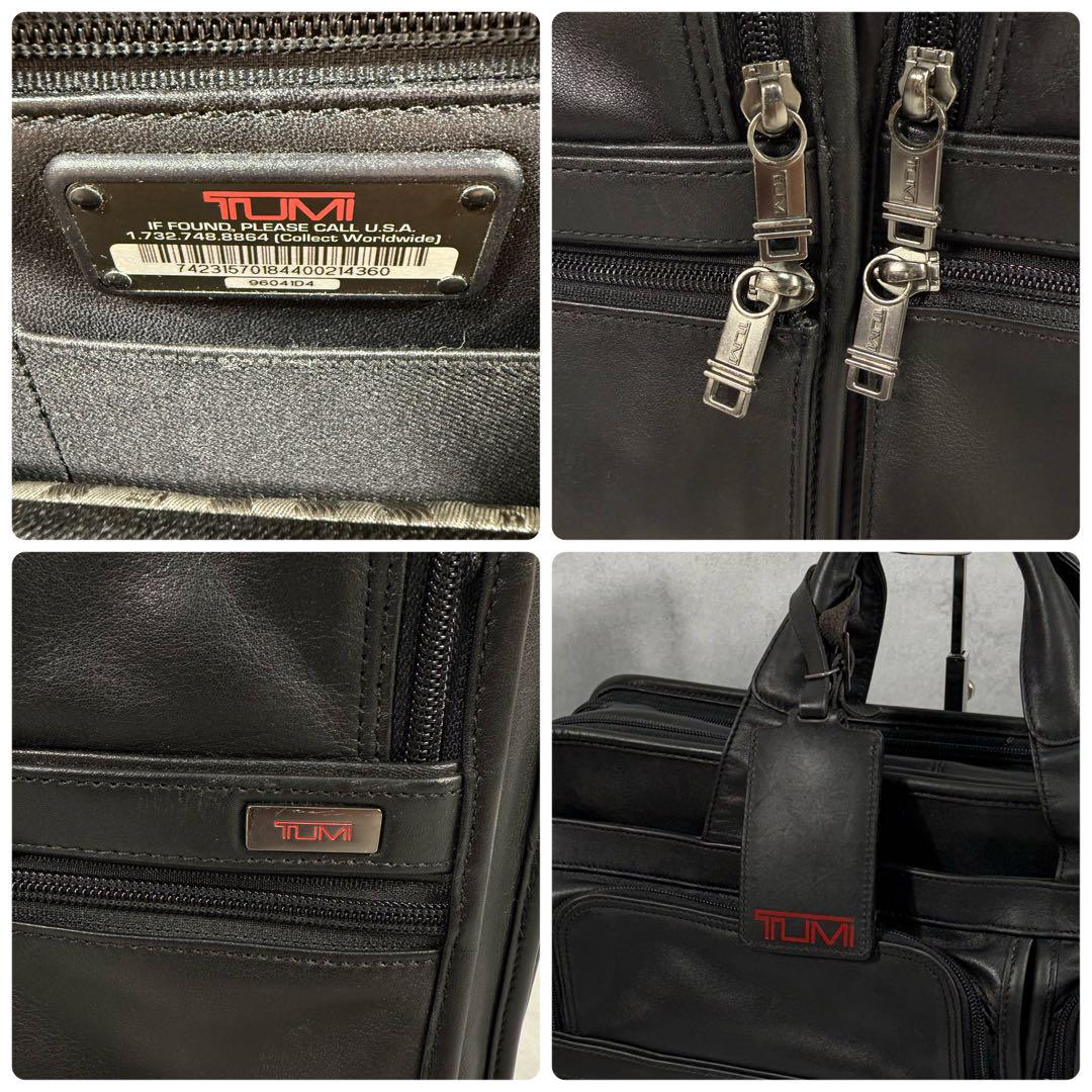 TUMI ビジネスバッグ レザー 2way エキスパンダブル 2室 ブラック 黒
