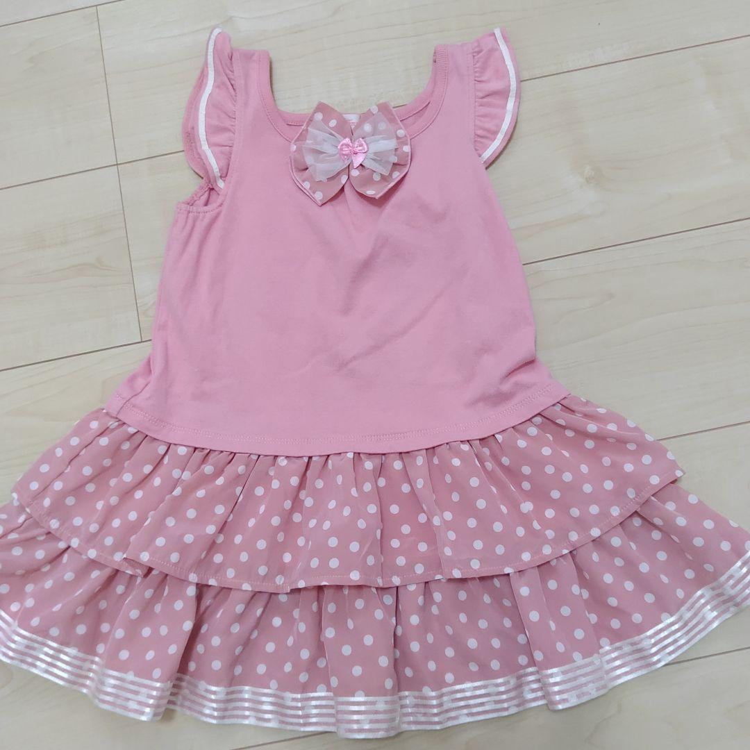 シャーリーテンプル♡リボン♡フリル♡ピンクワンピース♡110センチ半袖 シャーリーテンプル♡リボン♡フリル♡ピンクワンピース♡110