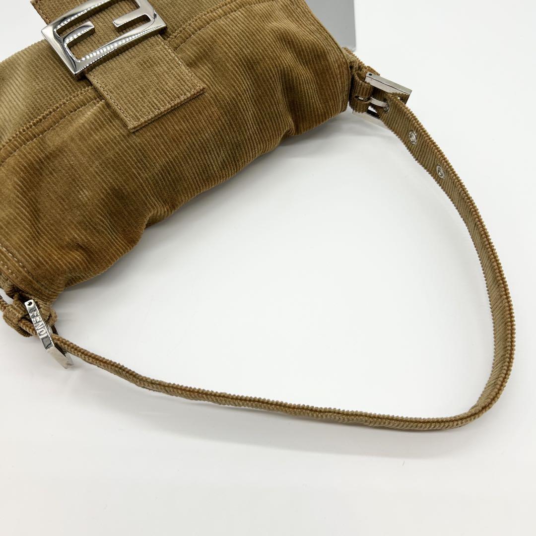 希少 FENDI フェンディ マンマバケット コーデュロイ ハンドバッグ