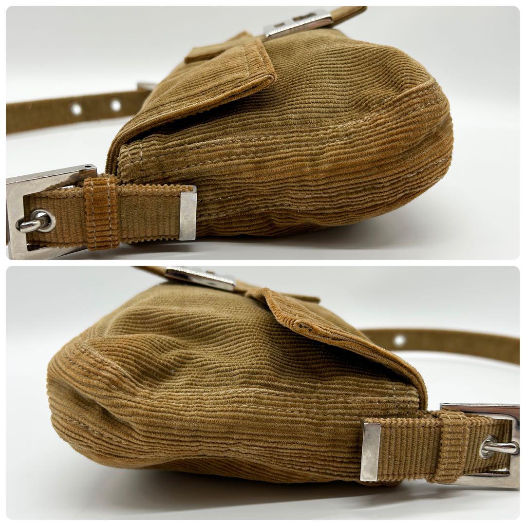 希少 FENDI フェンディ マンマバケット コーデュロイ ハンドバッグ