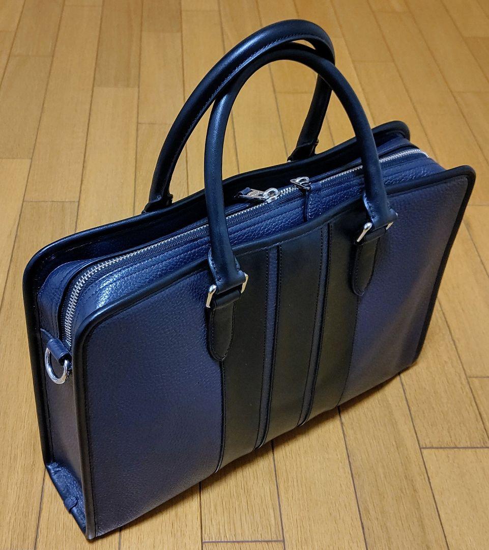 美品/COACH/ビジネスバッグ/レザー/ネイビー/紺/