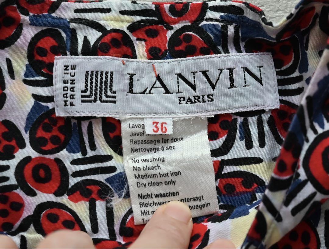 LANVLN PARIS ランバン　ワンピース　ビンテージ　レトロ柄　フランス LANVLN PARIS ランバン ワンピース ビンテージ レトロ柄