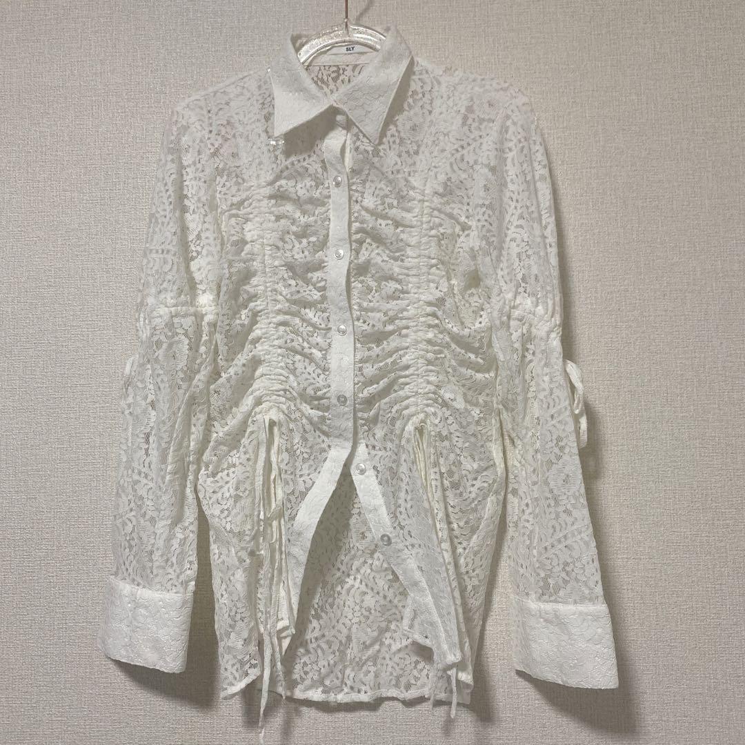 SLY スライ RANDOM DROST LACE SH ホワイト