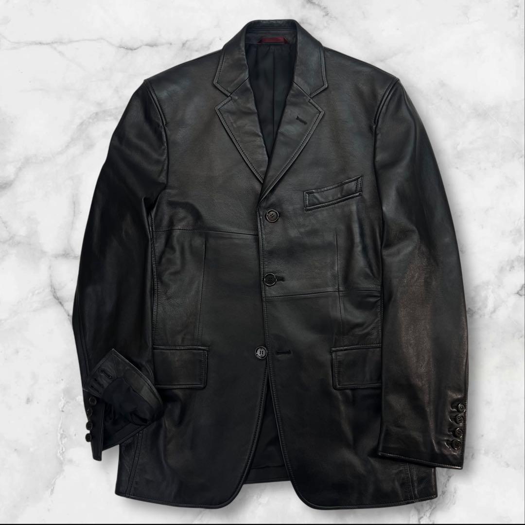 定価10万超 美品 Paul Smith LONDON レザージャケットM 羊革
