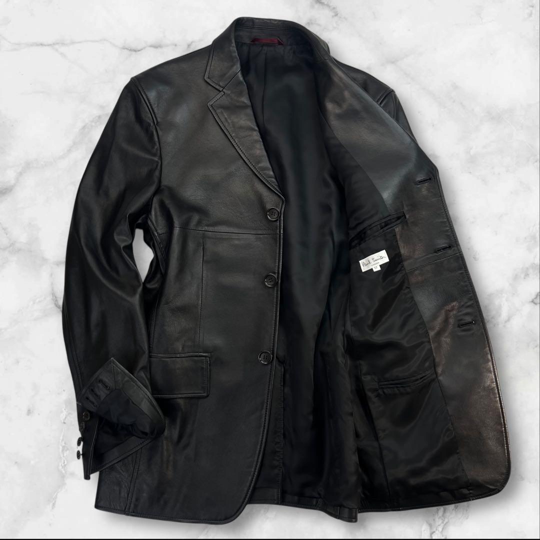 定価10万超 美品 Paul Smith LONDON レザージャケットM 羊革